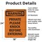 Signmission Private Please Knock Before Entering OSHA Warning Sign, Aluminum, 18in W x 24in L, 2PK OS-2PACK-WS-A-1824-V-13459 - alternate 6